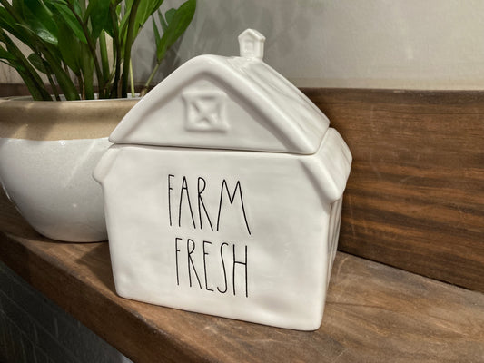 Rae Dunn "Farm Fresh" Barn Canister